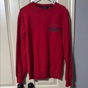 Superdry Red Crewneck Sweater with Ribbed Details
